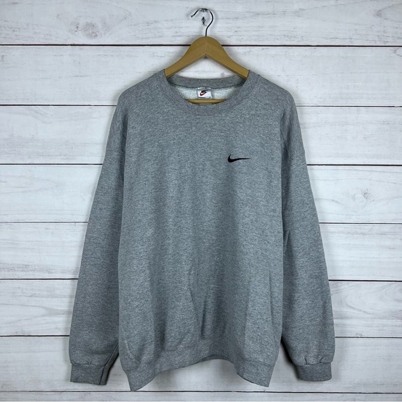 Vintage 1990s Nike Swoosh Embroidered Sweatshirt Large